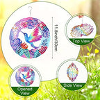 3 Pack Stainless Steel Wind Spinner Butterfly Dragonfly Hummingbird for Yard and Garden 12 Inch 3D Metal Wind Spinner Hanging Outdoor Porch Decor Art Kinetic Sculptures for Indoor Outdoor Decorations - Image 2