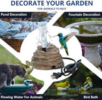 Bird Bath Water Fountain Resin Rock Fountain with 9.8ft Cord Length Water Pump Rock Waterfall for Hummingbird Birdbath Outdoor Decor for Garden Lawn Fish Tank and Aquariums (Brown) - Image 5