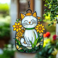 Cat and Flower Acrylic Suncatcher by AVAGAN