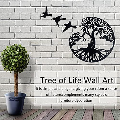 WINUSD Metal Tree of Life Wall Art, 4PCS Tree of Life and and Birds of Peace Wall Plaque Decorative for Garden Art Hanging Sculpture Family Indoor Decoration(18In Tree and 3Pcs Birds) - Image 3