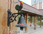 Heavy Duty Cast Iron Wall Bell, Wall Sculpture Decor Dinner Bells for Front Door School Courtyard, Manually Shaking Wall Hanging Decor Bell - Image 4