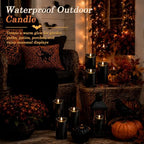 Homemory Halloween Black Waterproof LED Candles with Remote Timer, Set of 6 - Image 7