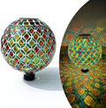 Lily's Home 10” Solar Light Mosaic Gazing Ball - Eco-Friendly Outdoor Decor - Auto On at Dusk & Off at Dawn - Mosaic Globe for Garden, Yard, Patio - Solar Illumination - Gift for Gardeners by LilysHome