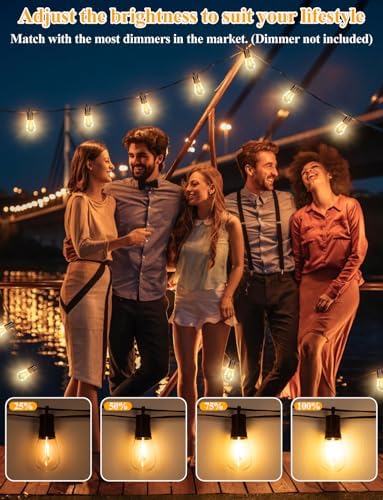 Brightever 60FT LED Outdoor String Lights for Patio Decor - Image 6