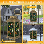 Solar Lantern Outdoor Waterproof Exotic Trees Wild Bird Parrots Toucans Birds Tropical Painting Garden Decor LED Hanging Solar Lights Tabletop Lamp Gifts for Women Mom Outside Yard Patio Porch - Image 3