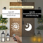 Perfnique Decorative Lanterns for Indoor & Outdoor, Set of 2 Black Metal Lanterns (22" & 19") with LED Timer Flameless Candles, Farmhouse Modern Decor for Front Porch, Patio, Mantle - Image 5