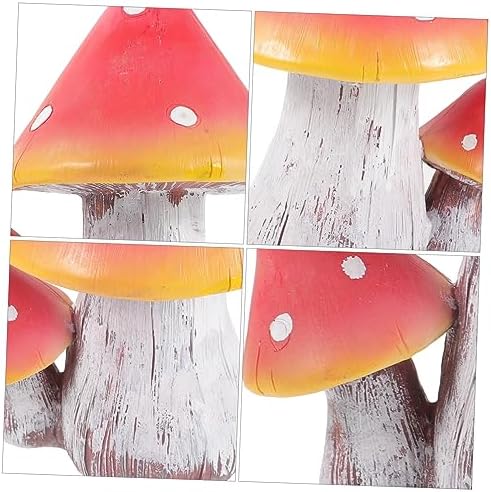 GALPADA Decorative Large Resin Mushroom Sculpture for Garden Vivid Outdoor Adornment for Fairy Garden Lawn and Patio Decor Lightweight Durable and Mushroom Figurine - Image 3