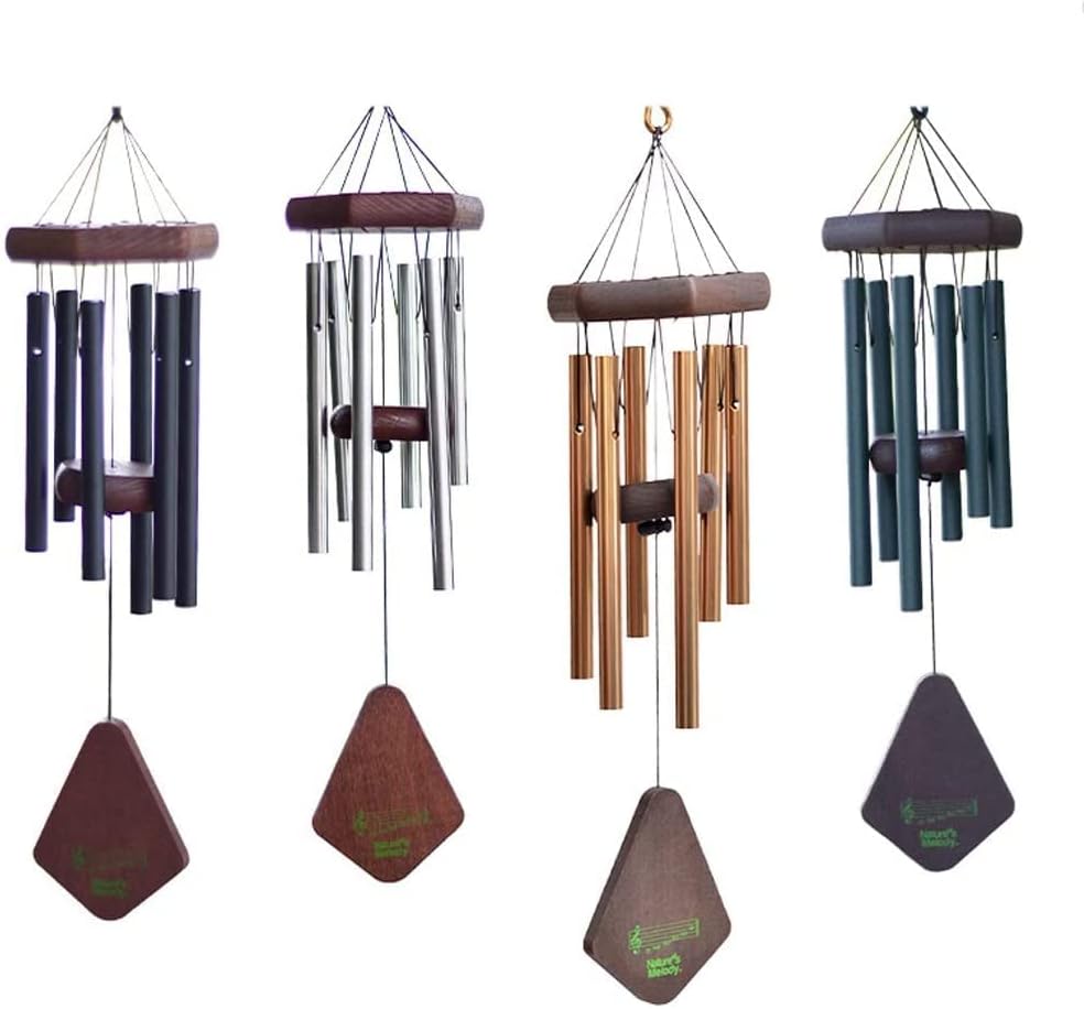 Wind Chime Outdoor 18" Memorial Wind Chime with 6 Tubes Soothing Melodic Tones Sympathy Gifts Patio Home Decoration Decorative(Gold) - Image 3