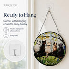 Cute Cat Stained Glass Suncatcher, Pet Theme Window Hanging Decor, Kitty Sun Catcher Ornament for Living Room, Animal Lover Memorial Gift 11.8 - Image 4
