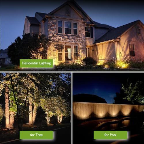Low Voltage Landscape Lights, 10W 12/24V 2700K Warm White Landscape Lighting, IP65 Waterproof Outdoor LED Spotlight for Garden Yard Tree, 4 Pack with Connectors - Image 6