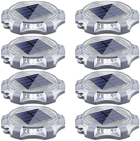 SIEDiNLAR Solar Deck Lights Outdoor 2 Modes LED, 8 Pack White/Warm Lighting by Siedinlar