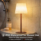 EZVALO Spa-Like Shower Lamp – IP65 Waterproof Bathroom Lamp, 4500mAh Rechargeable Cordless Mood Light, 3 Color Temps for Relaxing Bathroom & Bathtub Experience (2 Pack) - Image 2