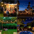 100FT Solar String Lights Ourdoor Waterproof,Patio Lights Solar Powered with Remote,ST38 32 Vintage Edison Bulbs,Solar Lights Outdoor Waterproof, Outside Powered Hanging Lights for Patio - Image 6