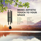Hanway Large Size Wind Chimes with Deep Tone for Outside - 6 Durable Powder Coated Aluminum Tubes, Real Iron Ring Top & Windsail with Matte Finish, Ready to Use Hanging Hook(50 inches) - Image 5