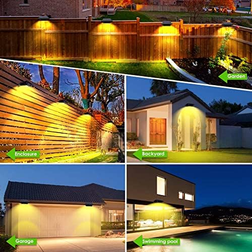 Gutter Solar Patio Decor Lights, 40 LED Deck Outdoor Waterproof Fence for Wall Backyard Porch, Pool, Step Stairs, Yard, Garden, Pathway (6 Pack-Black, Warm White) - Image 5