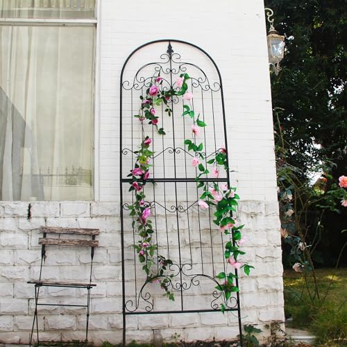 Garden Trellis for Climbing Plants 86.6" H x 29.5" W Tall Garden Trellis Wrought Iron Heavy Scroll Metal Decoration Lawn Patio for Rose Clematis Ivy Weather Resistant - Image 4
