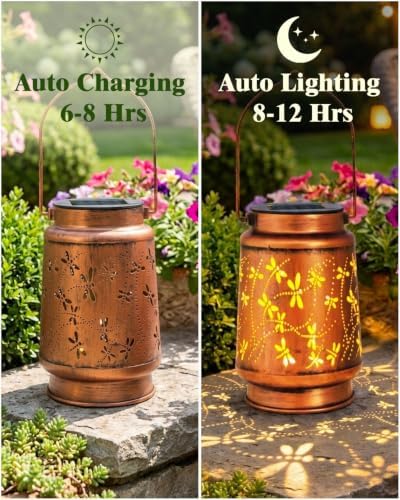 DIBIEECN Birthday Gifts for Women, Solar Lanterns, Dragonfly, 2 Pack - Image 3