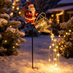 Solar Santa Watering Can Garden Light Christmas Lawn Yard Decor - Image 6