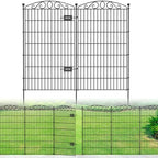 5 Panel No Dig Decorative Garden Fence with Gate 48" H x 11.4'L for Dogs by Bilibompa