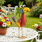 19.7" Metal Tiki Bird Decor, Large Garden Parrot Sculpture Statues - Image 4