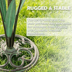 HOUYANG 32.3" H Cast Iron Pedestal Bird Bath, Metal Bird Baths for Outdoors - Image 5