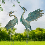 Crane Statues for Outdoor, Metal Heron Garden Statues Bird Yard Art - Image 6