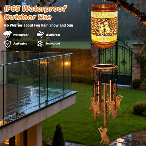 2 Pack Dog Solar Wind Chimes for Outside, Gifts for Mom Women Grandma Birthday Memorial Teacher, 32" Windchimes Outdoor Decor Hanging Solar Lantern for Garden Porch Patio Backyard - Image 5