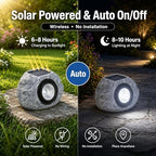 Solar Rock Lights Outdoor: 2Pack Gray Waterproof LED Stone - Image 5