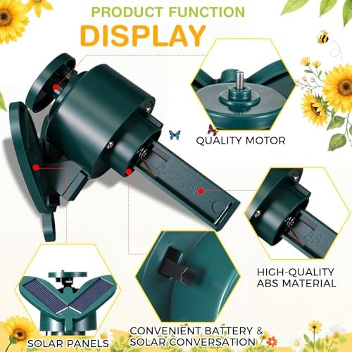 Retisee 6 Pcs Flying Bees Butterflies for Centerpieces Solar Garden Stake - Image 6