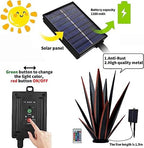 KODIBO 24" Large Metal Agave Plant Outdoor Decor with Solar Light, Black - Image 4