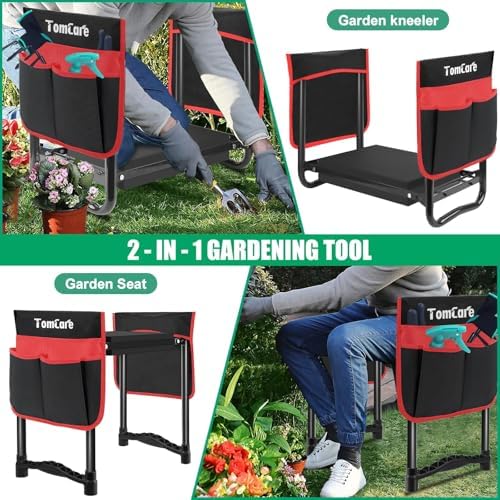 TomCare Garden Kneeler and Seat, 11.12" Kneeling Pad Sturdy Garden Bench - Image 6