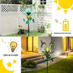 Decorative Solar Outdoor Light, Hummingbird Glass Globe Stake for Lawn Yard - Image 6