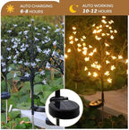 Solar Garden Lights Outdoor Decor, Waterproof Solar Flowers for Outside Yard Patio Lawn Pathway, Decorative Fairy Lights for Christmas Thanksgiving Decorations, Gardening Gifts for Women Warm - Image 4
