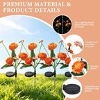 4 Pack Solar Bee Path Lights, Honeycomb Flower with 12 Swaying Bees 600mAh Waterproof Garden Decor - Image 4