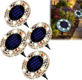 2026 Upgraded Solar Outdoor Mosaic Disk Lights, Mosaic Solar Disk Light, Outdoor Waterproof Mosaic Solar Ground Lights, for Walkway, Patio & Lawn, Decorative Driveway Lamps (Yellow*4) by Unknown