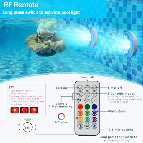 Pool Lights 4 Pack, Above Ground Pool Lights Magnetic,22 Colors - Image 6