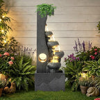 40"H Water Fountains Outdoor, Cascading Rock Fountain and Waterfalls - Image 2