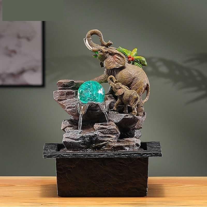 LUNIZ Waterfall Fountain Office Desktop Fountain Resin Living Room Desktop Decoration Outdoor Desktop Fountain Zen Decoration for Home Office - Image 4