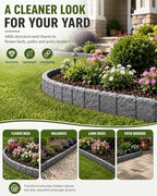 Faux Stone Garden Fence No Dig Landscape Edging Border (White, 20pcs) - Image 3