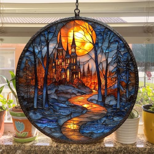 Dracula Castle Gothic Mansion Acrylic Suncatcher - Image 4