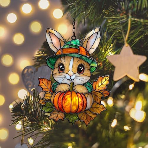 Cute Bunny Little Pumpkin Acrylic Suncatcher - Image 6