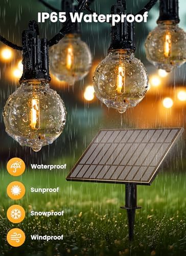 Brightown 58FT 26 LED Solar String Lights Outdoor, 20h+ Runtime, USB Port - Image 3