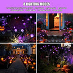 Solar Firefly Lights Outdoor Purple Halloween Garden Decor 4 Pack - Image 3