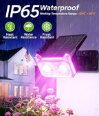 LETMY Solar Lights Outdoor Waterproof IP65, 4 Pack Solar Spot Lights Outdoor with 14 Big LEDs, 2-in-1 Wall Lights & 7 Modes Solar Landscape Spotlights for Pathway Yard Patio Decor Garden Gifts (RGB) - Image 6