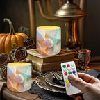 Shell Starfish Battery Operated Flameless Candles with Timer LED Candles with Remote for Outdoor Porch Beach Coastal Room Decoration Electric 4Pcs Plastic Pillar Lights Bulk - Image 3