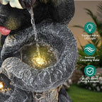 38" H Playful Twin Bear Statue Outdoor Fountain with LED Lights - Image 6