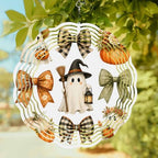 10 Inch Halloween Wind Spinner for Yard and Garden, Cartoon Cute Ghosts Pumpkin Bow Flowers Hanging Ornaments Outdoor 3D Kinetic Wind Sculpture Spinners Indoor Outdoor Patio Décor Ornaments Gift - Image 2