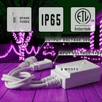 100ft Rope Lights Outside, Connectable & Flexible Tube Lights with 8 Modes Controller,Waterproof Pink LED Rope Lighting for Deck,Garden,Pool,Patio,Bedroom,Party,Indoor & Outdoor Landscape Lighting - Image 2