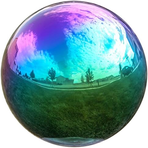 Lily's Home Gazing Globe Mirror Ball in Rainbow Stainless Steel - 10 Inch by LilysHome