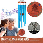 Memorial Wind Chimes for Loss of Loved One – Sympathy Gift for Loss of Dad, Mom, Baby, or Friend – Outdoor Bereavement Wind Chimes, Blue Round Design - Image 2